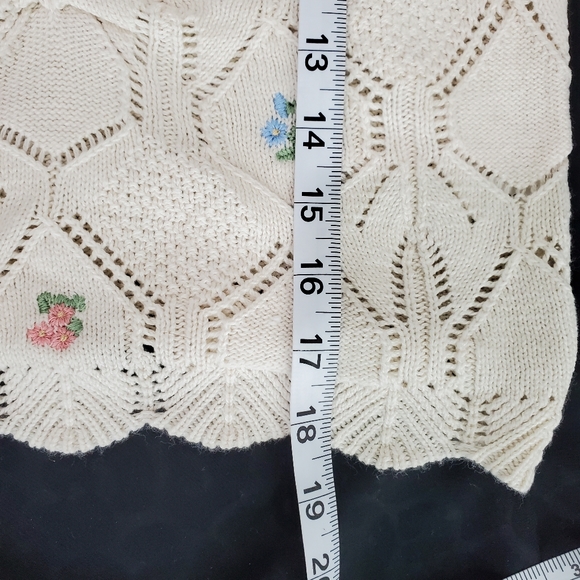 Freshman 1996 Crocheted Embroidered Boho Scalloped Edge  Cropped Tank Top SZ M - Picture 10 of 10